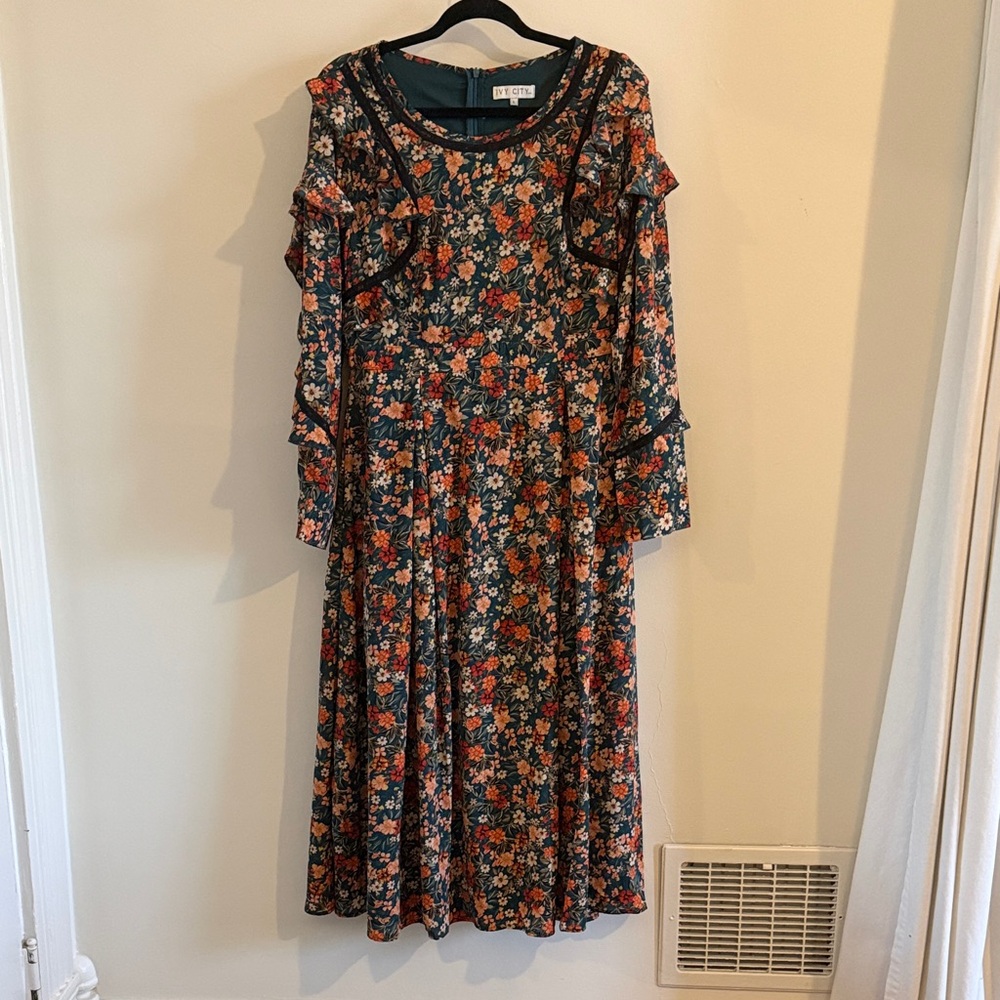 Floral Ruffle Detail Ivy City Dress